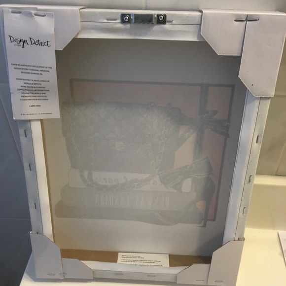 🖤Wall Art 🖤 print featuring Black Chanel Purse on top of Runway Fashion Books. - Picture 5 of 6